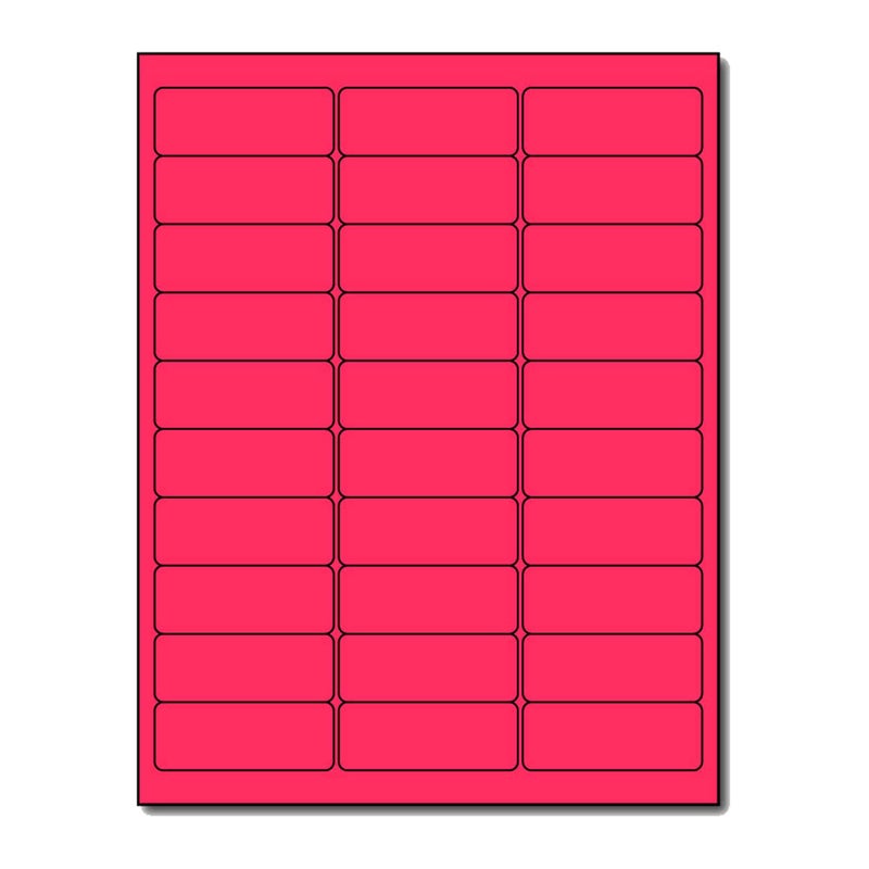 Desktop Publishing Supplies Fluorescent Address Labels - 1" x 2-5/8" - 30 Per Sheet - Bright Neon Color Mailing Stickers for High Visibility - Inkjet/Laser (Pink, 3,000 Labels) - Image 1